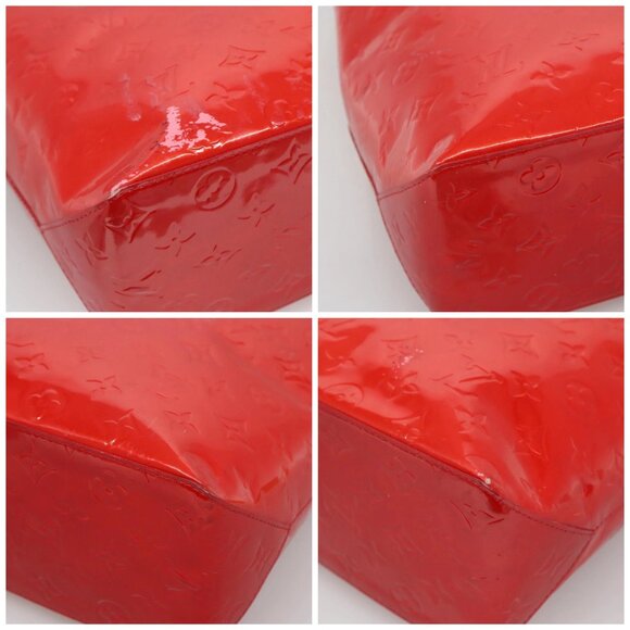 LOUIS VUITTON Monogram Vernis Reade MM Hand Bag Red Rouge LV Auth - Picture 16 of 16